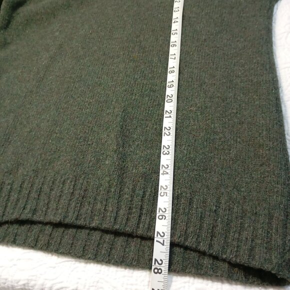 Mr. Sweater V-Neck Pullover 100% Shetland Wool Green Mens Sweater Size L - Picture 8 of 9